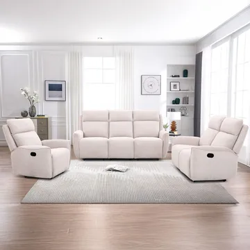 Reclinersofa Östvik 3-seter med manuell mekanisme - beige - Møbler - Sofaer - Reclinersofaer