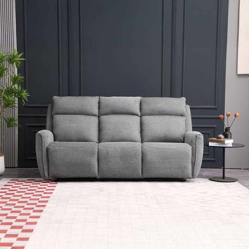 Reclinersofa Östvik 3-seter med manuell mekanisme - grå - Møbler - Sofaer - Reclinersofaer