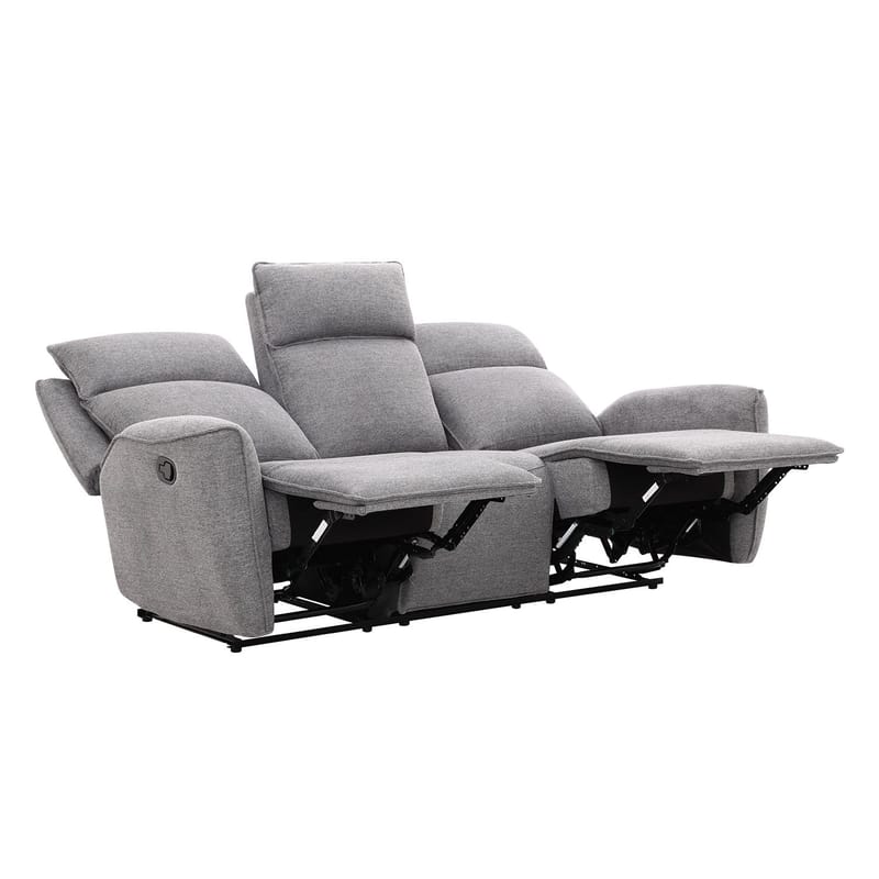 Reclinersofa Östvik 3-seter med manuell mekanisme - grå - Møbler - Sofaer - Reclinersofaer