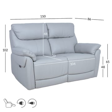 Reclinersofa Dalsor 2-seter med elektrisk mekanisme - Beige - Møbler - Sofaer - Reclinersofaer