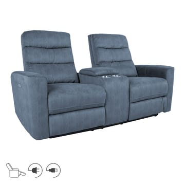 Reclinersofa Darvi 2-seter med elektrisk mekanisme - blå - Møbler - Sofaer - Reclinersofaer