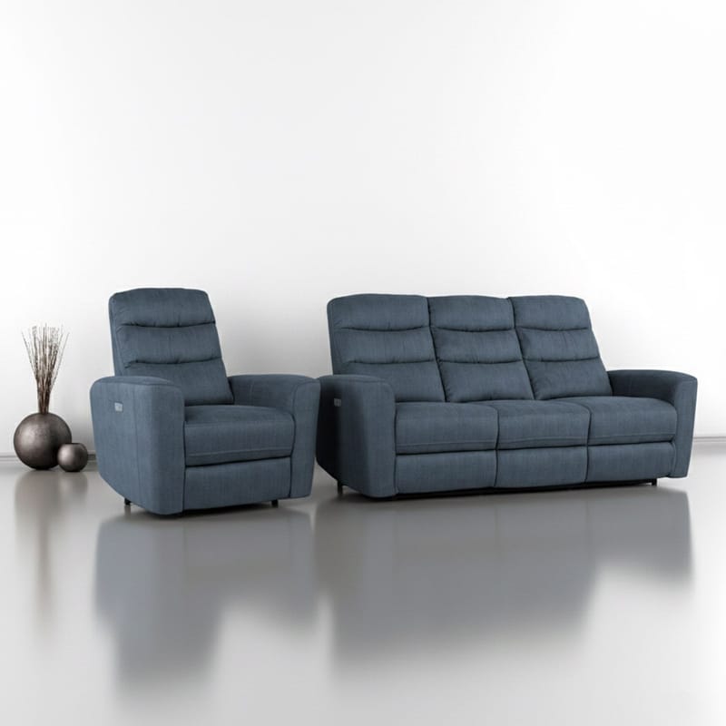 Reclinersofa Darvi 3-seter med elektrisk mekanisme - blå - Møbler - Sofaer - Reclinersofaer