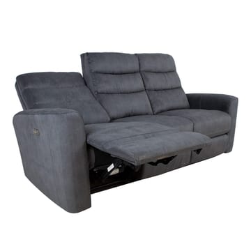 Reclinersofa Darvi 3-seter med elektrisk mekanisme - Grå fløyel - Møbler - Sofaer - Reclinersofaer