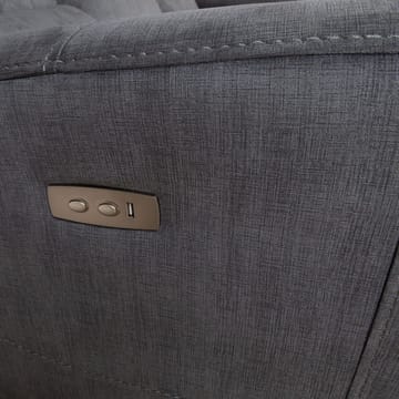 Reclinersofa Darvi 3-seter med elektrisk mekanisme - Grå fløyel - Møbler - Sofaer - Reclinersofaer