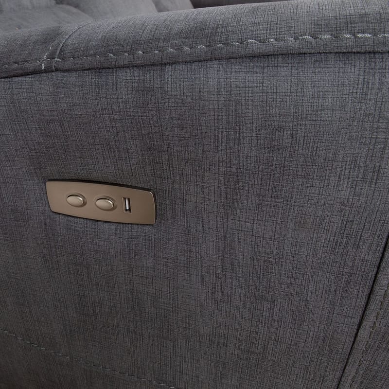 Reclinersofa Darvi 3-seter med elektrisk mekanisme - Grå fløyel - Møbler - Sofaer - Reclinersofaer