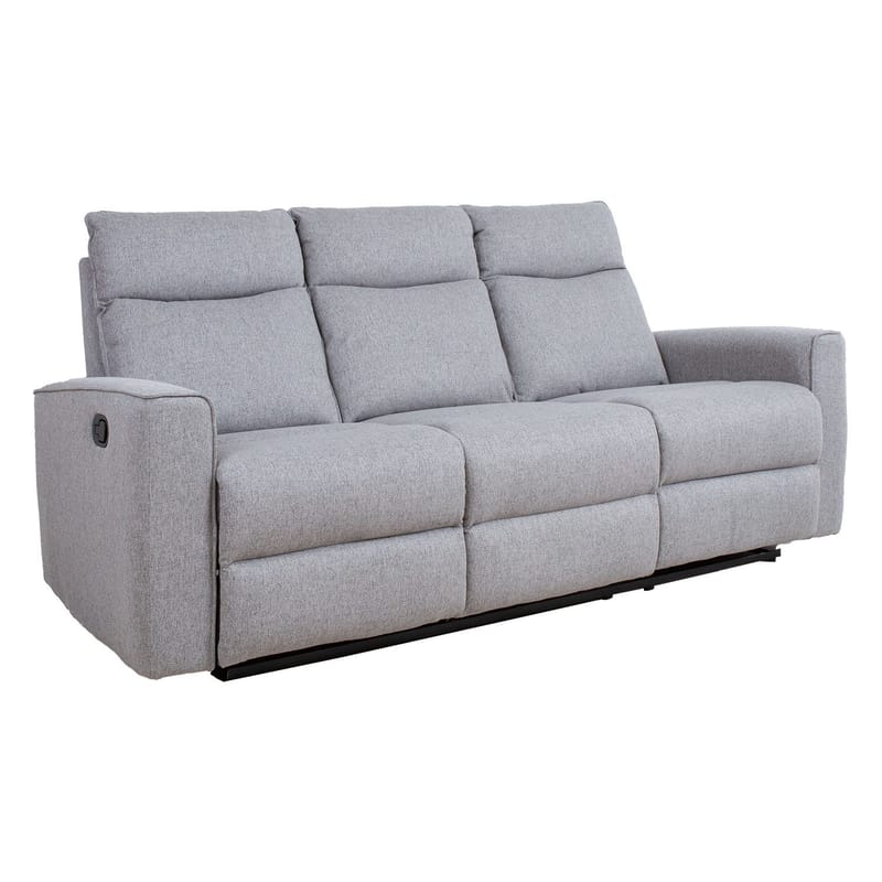 Reclinersofa Fjolna 3-seter med manuell mekanisme, grå