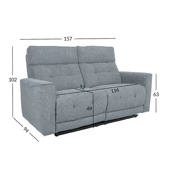 Reclinersofa Glendor 2-seter med elektrisk mekanisme - Blågrå - Møbler - Sofaer - Reclinersofaer