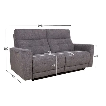 Reclinersofa Glendor - grå - Møbler - Sofaer - Reclinersofaer