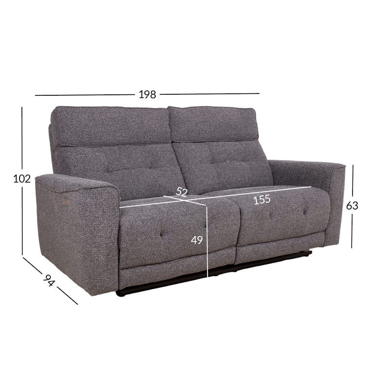 Reclinersofa Glendor - grå - Møbler - Sofaer - Reclinersofaer