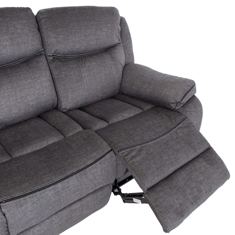 Reclinersofa Iskmar 3-seter med manuell mekanisme - Grå - Møbler - Sofaer - Reclinersofaer