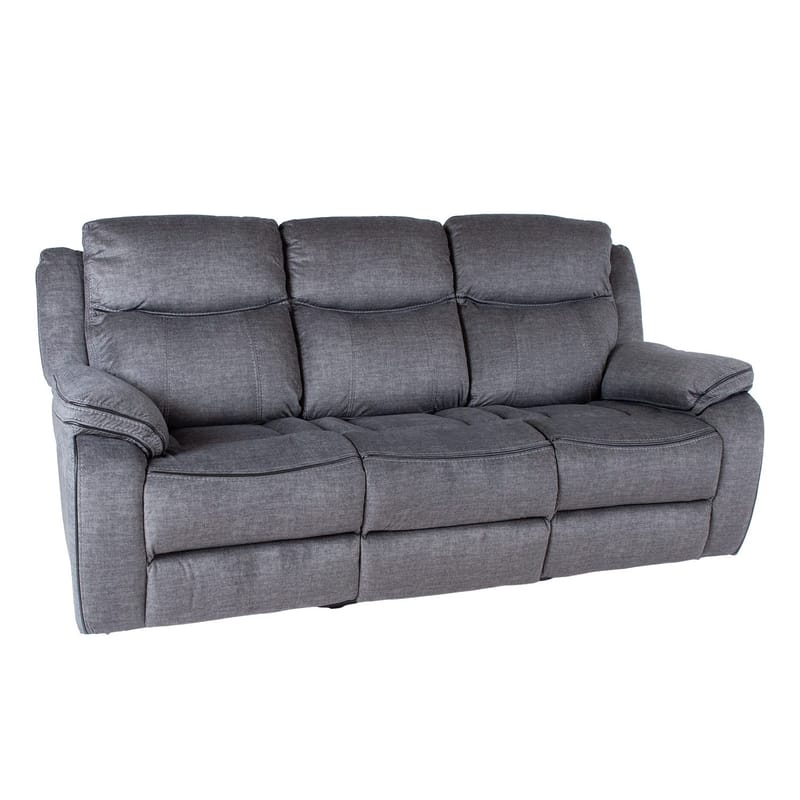 Reclinersofa Iskmar 3-seter med manuell mekanisme, Grå