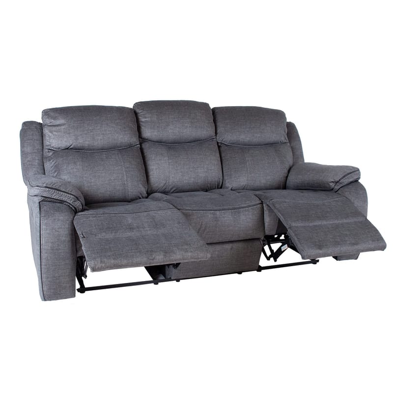 Reclinersofa Iskmar 3-seter med manuell mekanisme - Grå - Møbler - Sofaer - Reclinersofaer