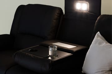 Reclinersofa med hjørne Comfort Living Singapore reclinersofa 3-seter kunstskinn Svart - Møbler - Sofaer - Reclinersofaer