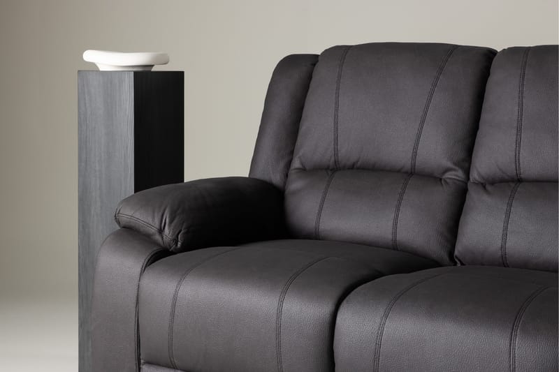 Reclinersofa med hjørne Comfort Living Singapore reclinersofa 3-seter kunstskinn Svart - Møbler - Sofaer - Reclinersofaer
