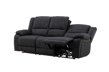 Reclinersofa med hjørne Comfort Living Singapore reclinersofa 3-seter kunstskinn Svart - Møbler - Sofaer - Reclinersofaer
