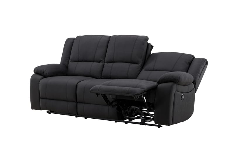 Reclinersofa med hjørne Comfort Living Singapore reclinersofa 3-seter kunstskinn Svart - Møbler - Sofaer - Reclinersofaer
