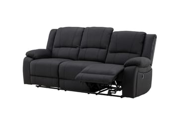 Reclinersofa med hjørne Comfort Living Singapore reclinersofa 3-seter kunstskinn Svart - Møbler - Sofaer - Reclinersofaer