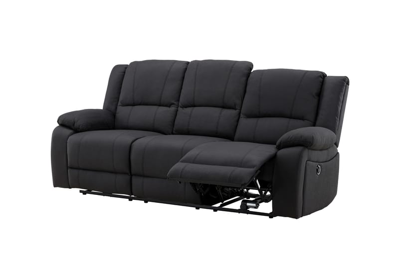 Reclinersofa med hjørne Comfort Living Singapore reclinersofa 3-seter kunstskinn Svart - Møbler - Sofaer - Reclinersofaer