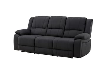 Reclinersofa med hjørne Comfort Living Singapore reclinersofa 3-seter kunstskinn Svart - Møbler - Sofaer - Reclinersofaer
