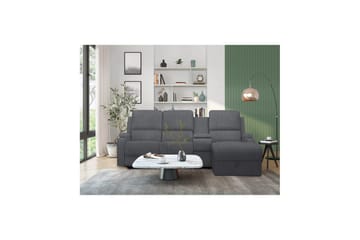 Reclinersofa med hjørne Loft24 Hjørnesofa 3-seter Loft24 Dallas Grå Høyrevendt - Møbler - Sofaer - Reclinersofaer