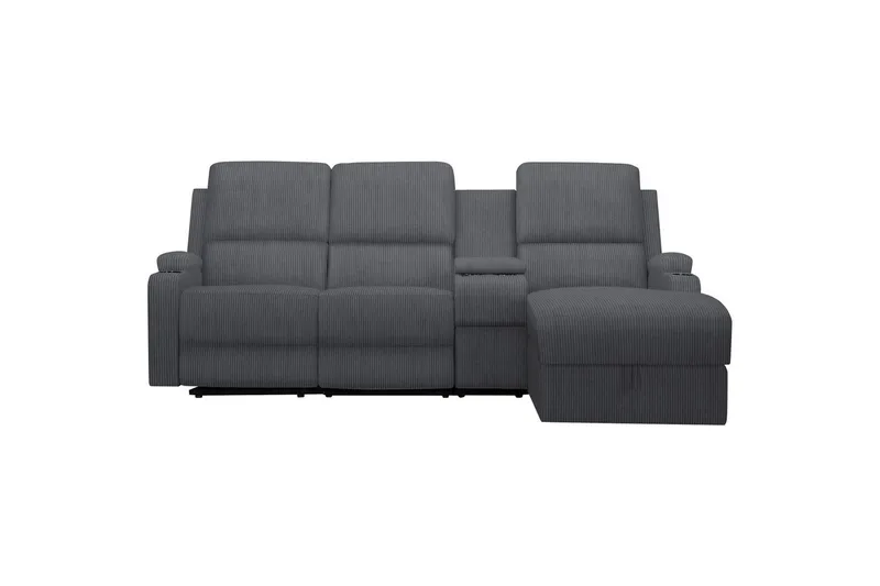 Reclinersofa med hjørne Loft24 Hjørnesofa 3-seter Loft24 Dallas Grå Høyrevendt