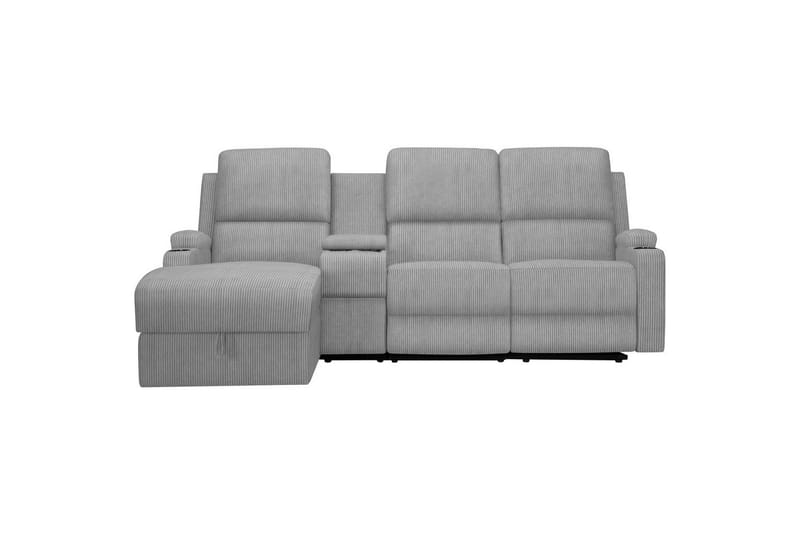 Reclinersofa med hjørne Loft24 Hjørnesofa 3-seter Loft24 Dallas Grå Venstrevendt