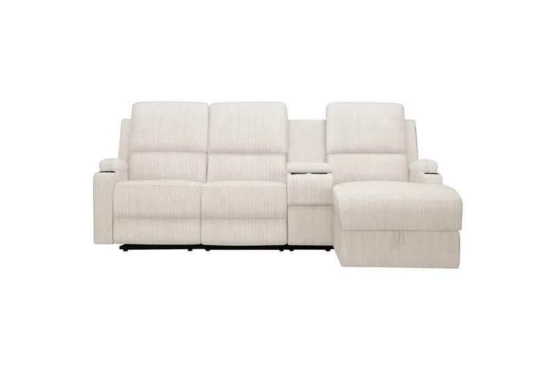 Reclinersofa med hjørne Loft24 Hjørnesofa 3-seter Loft24 Dallas Vit Höger