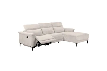 Reclinersofa med hjørne Loft24 Hjørnesofa 3-seter Loft24 Lund Hvit 0 - Møbler - Sofaer - Reclinersofaer