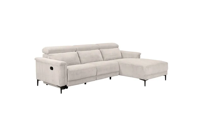Reclinersofa med hjørne Loft24 Hjørnesofa 3-seter Loft24 Lund Hvit 0 - Møbler - Sofaer - Reclinersofaer