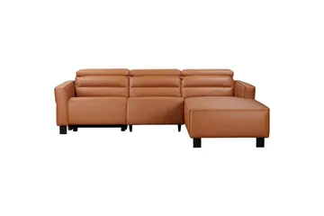Reclinersofa med hjørne Loft24 Hjørnesofa Loft24 Carpari med elektrisk recliner Brun Høyrevendt Kunstskinn