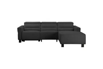 Reclinersofa med hjørne Loft24 Hjørnesofa Loft24 Carpari med elektrisk recliner Grå Höger Belfast tyg
