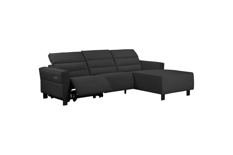 Reclinersofa med hjørne Loft24 Hjørnesofa Loft24 Carpari med elektrisk recliner Grå Höger Belfast tyg - Møbler - Sofaer - Reclinersofaer