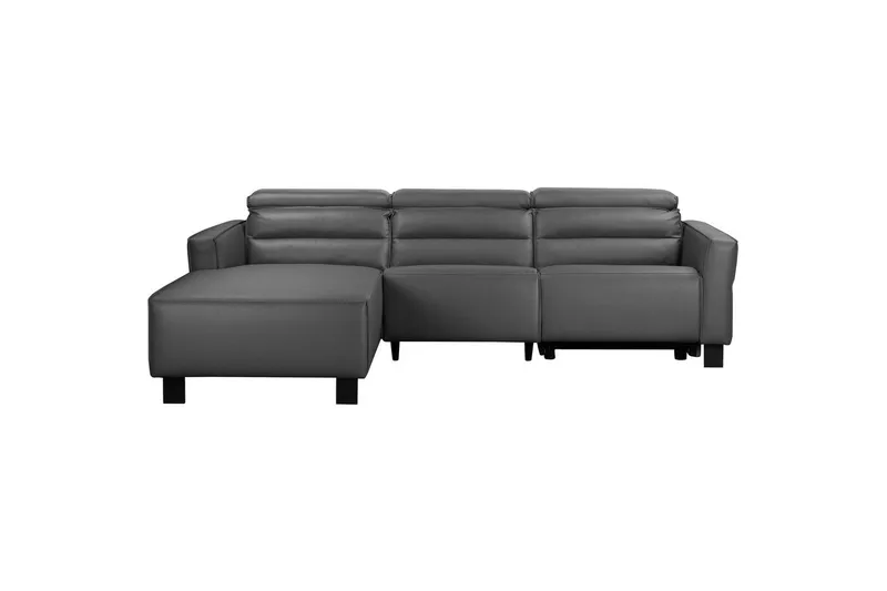 Reclinersofa med hjørne Loft24 Hjørnesofa Loft24 Carpari med elektrisk recliner Grå Venstrevendt Kunstskinn