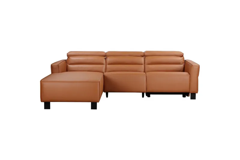 Reclinersofa med hjørne Loft24 Hjørnesofa Loft24 Carpari med manuell recliner Brun Venstrevendt Kunstskinn