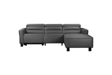 Reclinersofa med hjørne Loft24 Hjørnesofa Loft24 Carpari med manuell recliner Grå Høyrevendt Kunstskinn