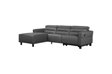 Reclinersofa med hjørne Loft24 Hjørnesofa Loft24 Carpari med manuell recliner Grå Venstrevendt Kunstskinn - Møbler - Sofaer - Reclinersofaer