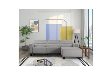 Reclinersofa med hjørne Loft24 Hjørnesofa Loft24 Carpari med manuell recliner Grå1 Høyrevendt Belfast-stoff - Møbler - Sofaer - Reclinersofaer