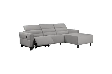 Reclinersofa med hjørne Loft24 Hjørnesofa Loft24 Carpari med manuell recliner Grå1 Høyrevendt Belfast-stoff - Møbler - Sofaer - Reclinersofaer