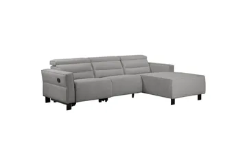 Reclinersofa med hjørne Loft24 Hjørnesofa Loft24 Carpari med manuell recliner Grå1 Høyrevendt Belfast-stoff - Møbler - Sofaer - Reclinersofaer