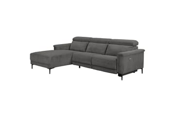 Reclinersofa med hjørne Loft24 Hjørnesofa Loft24 Lund med elektrisk recliner Grå Venstrevendt - Møbler - Sofaer - Reclinersofaer