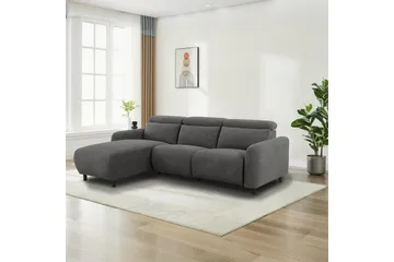 Reclinersofa med hjørne Loft24 Hjørnesofa Loft24 Skaane med elektrisk recliner Grå1 Høyrevendt Manchester - Møbler - Sofaer - Reclinersofaer