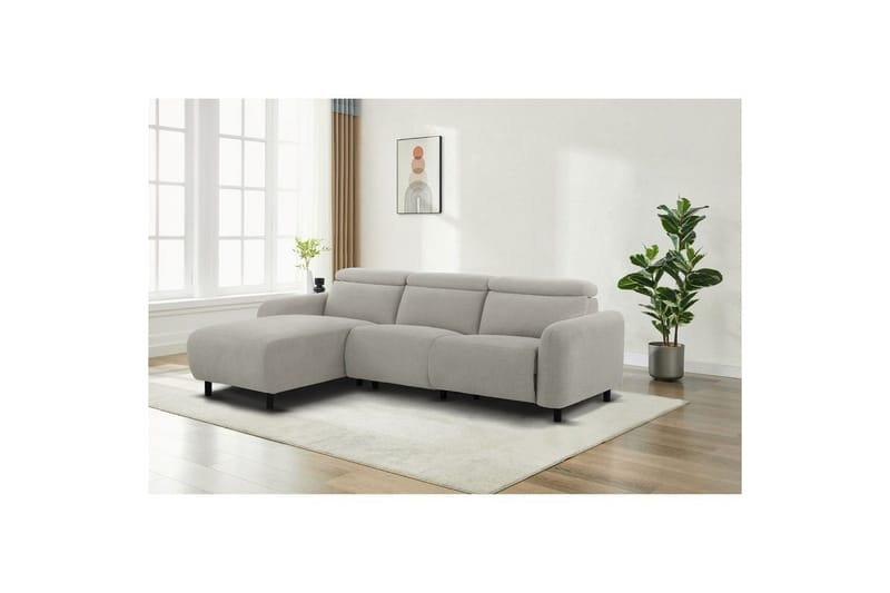 Reclinersofa med hjørne Loft24 Hjørnesofa Loft24 Skaane med elektrisk recliner Grå1 Venstrevendt Manchester - Møbler - Sofaer - Reclinersofaer