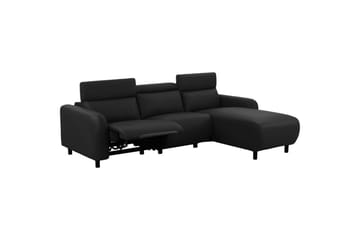Reclinersofa med hjørne Loft24 Hjørnesofa Loft24 Skaane med elektrisk recliner Svart Høyrevendt Kunstskinn - Møbler - Sofaer - Reclinersofaer