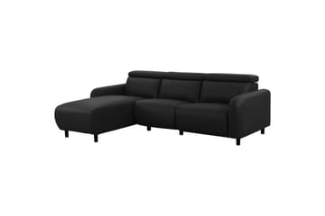 Reclinersofa med hjørne Loft24 Hjørnesofa Loft24 Skaane med elektrisk recliner Svart Venstrevendt Kunstskinn - Møbler - Sofaer - Reclinersofaer