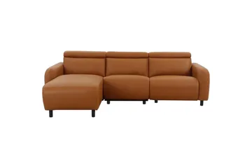 Reclinersofa med hjørne Loft24 Hjørnesofa Loft24 Skaane med manuell reclinerstol Brun Konstläder