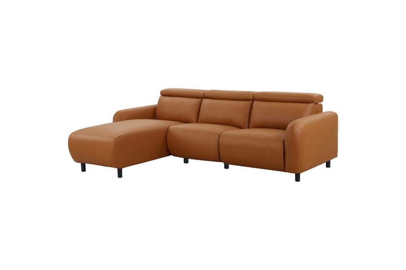 Reclinersofa med hjørne Loft24 Hjørnesofa Loft24 Skaane med manuell reclinerstol Brun Konstläder - Møbler - Sofaer - Reclinersofaer