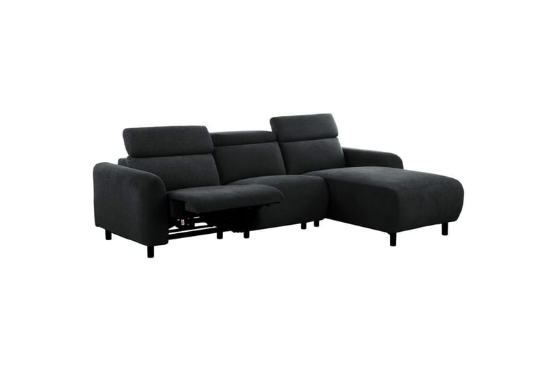 Reclinersofa med hjørne Loft24 Hjørnesofa Loft24 Skaane med manuell reclinerstol Grå Belfast-stoff - Møbler - Sofaer - Reclinersofaer