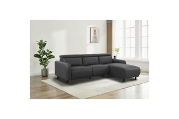 Reclinersofa med hjørne Loft24 Hjørnesofa Loft24 Skaane med manuell reclinerstol Grå1 Kunstskinn - Møbler - Sofaer - Reclinersofaer
