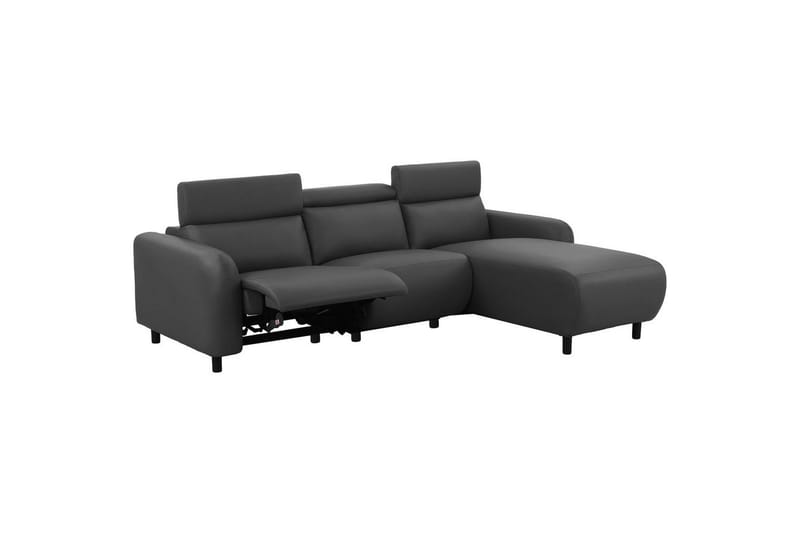 Reclinersofa med hjørne Loft24 Hjørnesofa Loft24 Skaane med manuell reclinerstol Grå1 Kunstskinn - Møbler - Sofaer - Reclinersofaer
