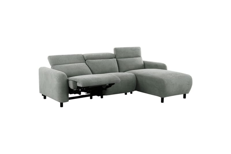 Reclinersofa med hjørne Loft24 Hjørnesofa Loft24 Skaane med manuell reclinerstol Grå1 Manchester - Møbler - Sofaer - Reclinersofaer